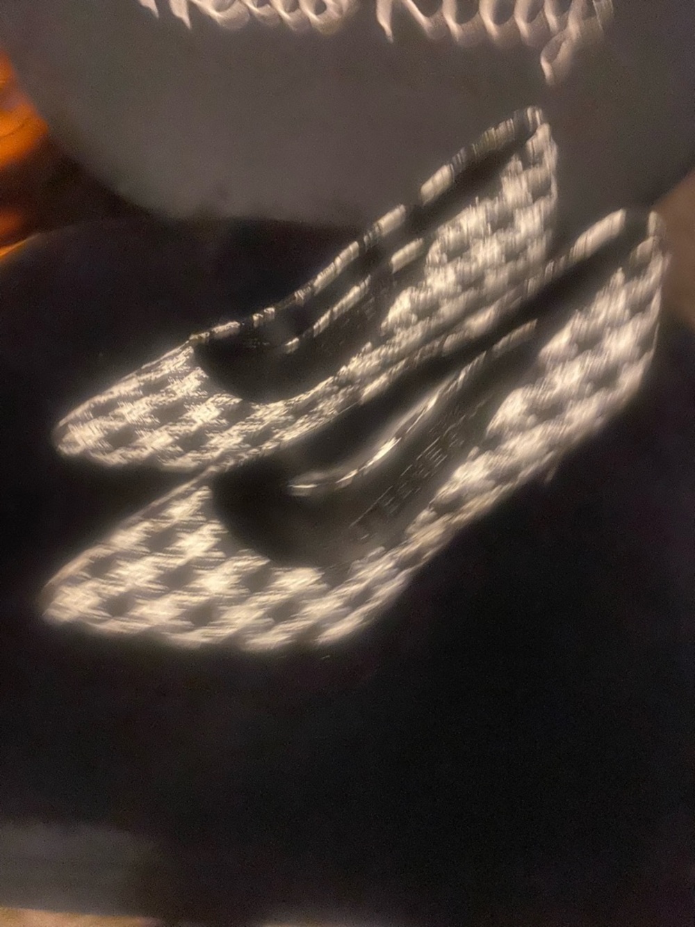 Karl Lagerfeld Black and white plaid pumps